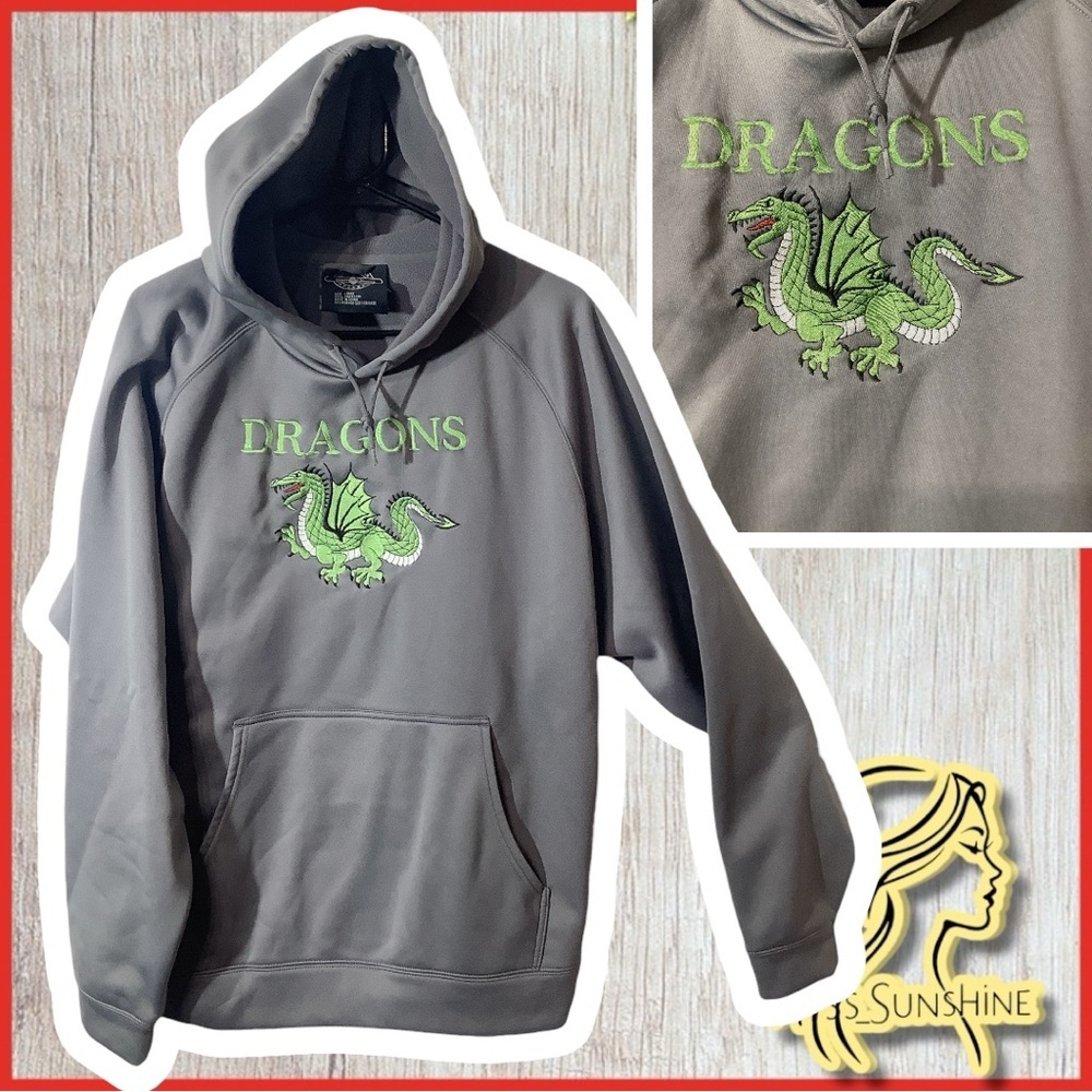 DRAGONS Hoodie - NEW - Sz L - grey green spirit wear - Picture 8 of 8